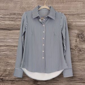 Dudley Stephens Beaufort Button Down Blue Pinstripe Repreve Stretch XS